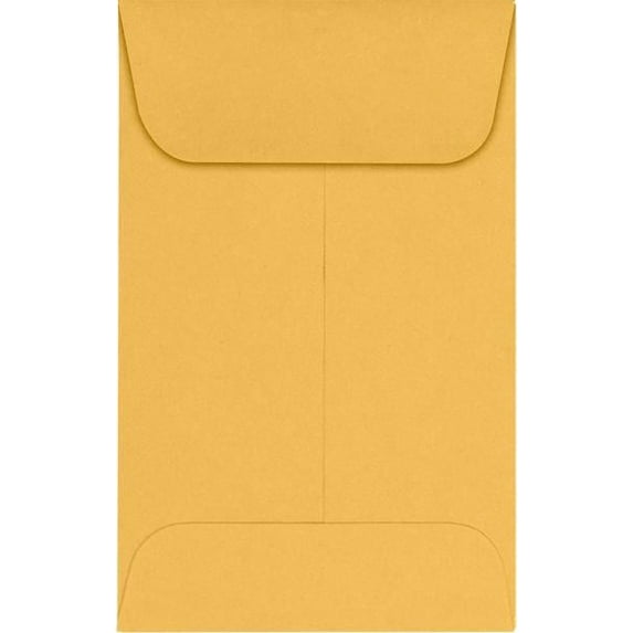 LUXPaper #1 Coin Envelopes w/ Moistenable Glue, Brown Kraft, 2 1/4in x 3 1/2in, 24lb, 500/Pack