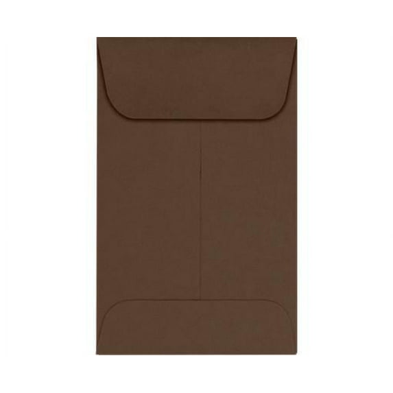 LUXPaper #1 Coin Envelopes w/ Moistenable Glue, Chocolate Brown, 2 1/4in x 3 1/2in, 80lb, 250/Pack