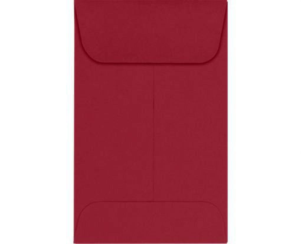 LUXPaper #1 Coin Envelopes w/ Moistenable Glue, Garnet Red, 2 1/4in x 3 1/2in, 80lb, 500/Pack