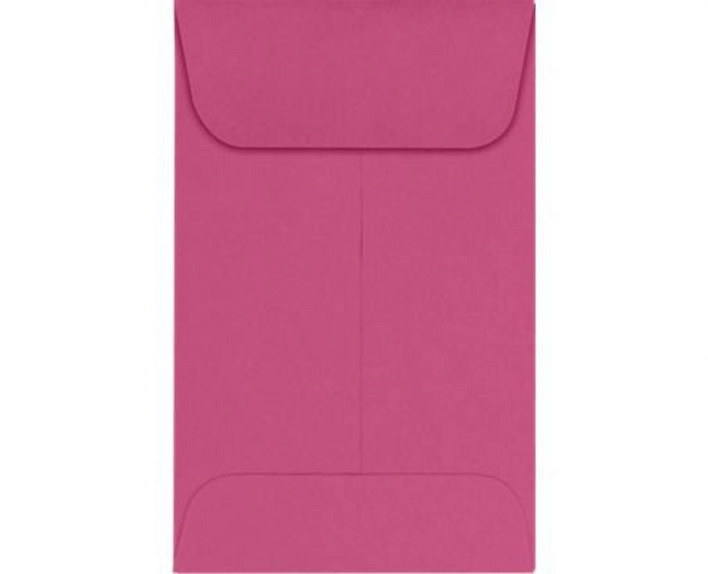LUXPaper #1 Coin Envelopes w/ Moistenable Glue, Magenta Pink, 2 1/4in x 3 1/2in, 80lb, 50/Pack