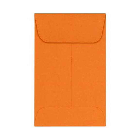 LUXPaper #1 Coin Envelopes w/ Moistenable Glue, Mandarin Orange, 2 1/4in x 3 1/2in, 80lb, 50/Pack