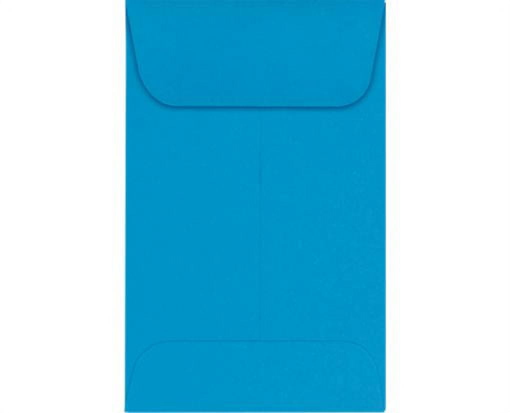LUXPaper #1 Coin Envelopes w/ Moistenable Glue, Pool Blue, 2 1/4in x 3 1/2in, 80lb, 1000/Pack