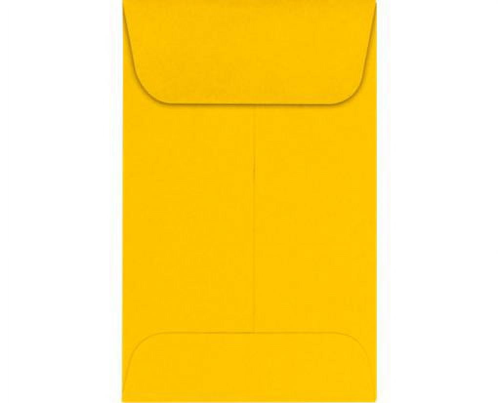 LUXPaper #1 Coin Envelopes w/ Moistenable Glue, Sunflower Yellow, 2 1/4in x 3 1/2in, 80lb, 1000/Pack
