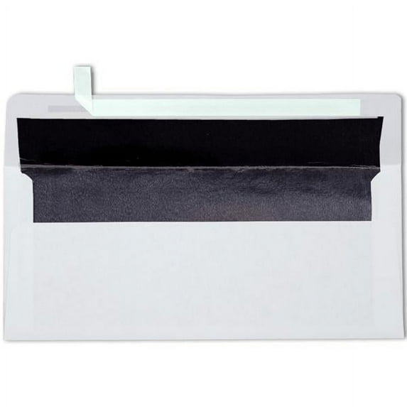 LUXPaper #10 Foil Lined Square Flap Envelope, 4 1/8 x 9 1/2, White, 50/Pack