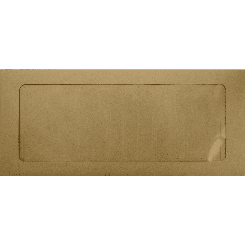 LUXPaper #10 Full Face Window Envelopes w/Peel & Press, 4 1/8 x 9 1/2, Grocery Bag Brown, 500/Pack