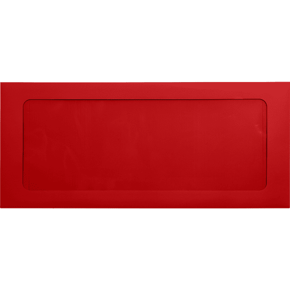 LUXPaper #10 Full Face Window Envelopes w/Peel & Press, 4 1/8 x 9 1/2, Ruby Red, 50/Pack