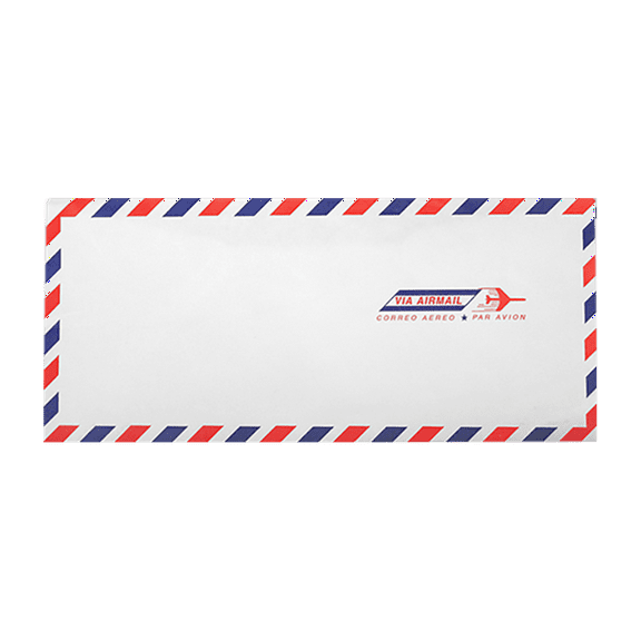 LUXPaper #10 Regular Envelopes, 4 1/8 x 9 1/2, Airmail, 50/Pack