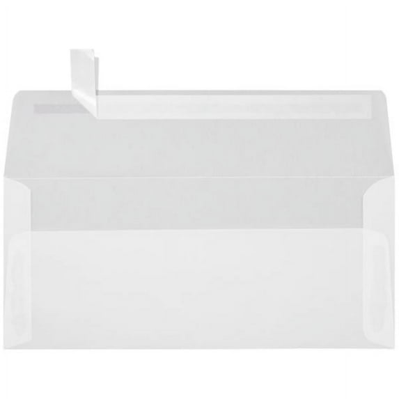 LUXPaper #10 Square Flap Envelope, 4 1/8 x 9 1/2, Clear Translucent, 1000/Pack