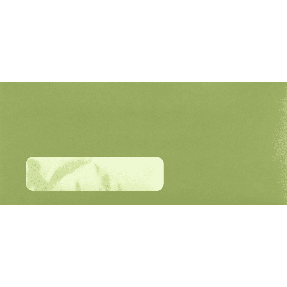 LUXPaper #10 Window Envelopes, 4 1/8 x 9 1/2, 70lb. Avocado Green, 1,000 Pack