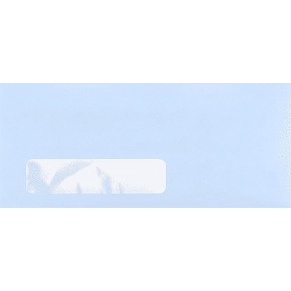 LUXPaper #10 Window Envelopes, 4 1/8 x 9 1/2, 80lb. Baby Blue, 50 Pack