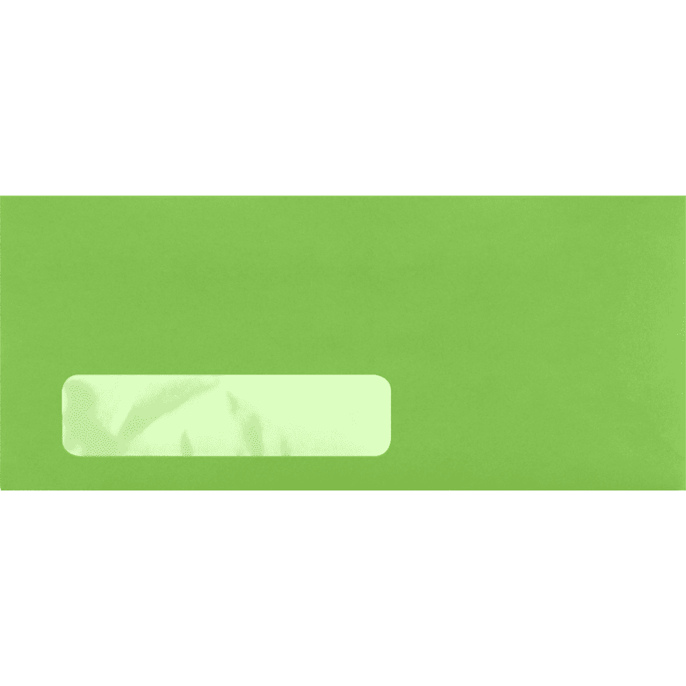LUXPaper #10 Window Envelopes, 4 1/8 x 9 1/2, 80lb. Limelight Green, 500 Pack,