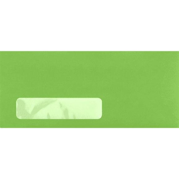 LUXPaper #10 Window Envelopes, 4 1/8 x 9 1/2, 80lb. Limelight Green, 500 Pack,