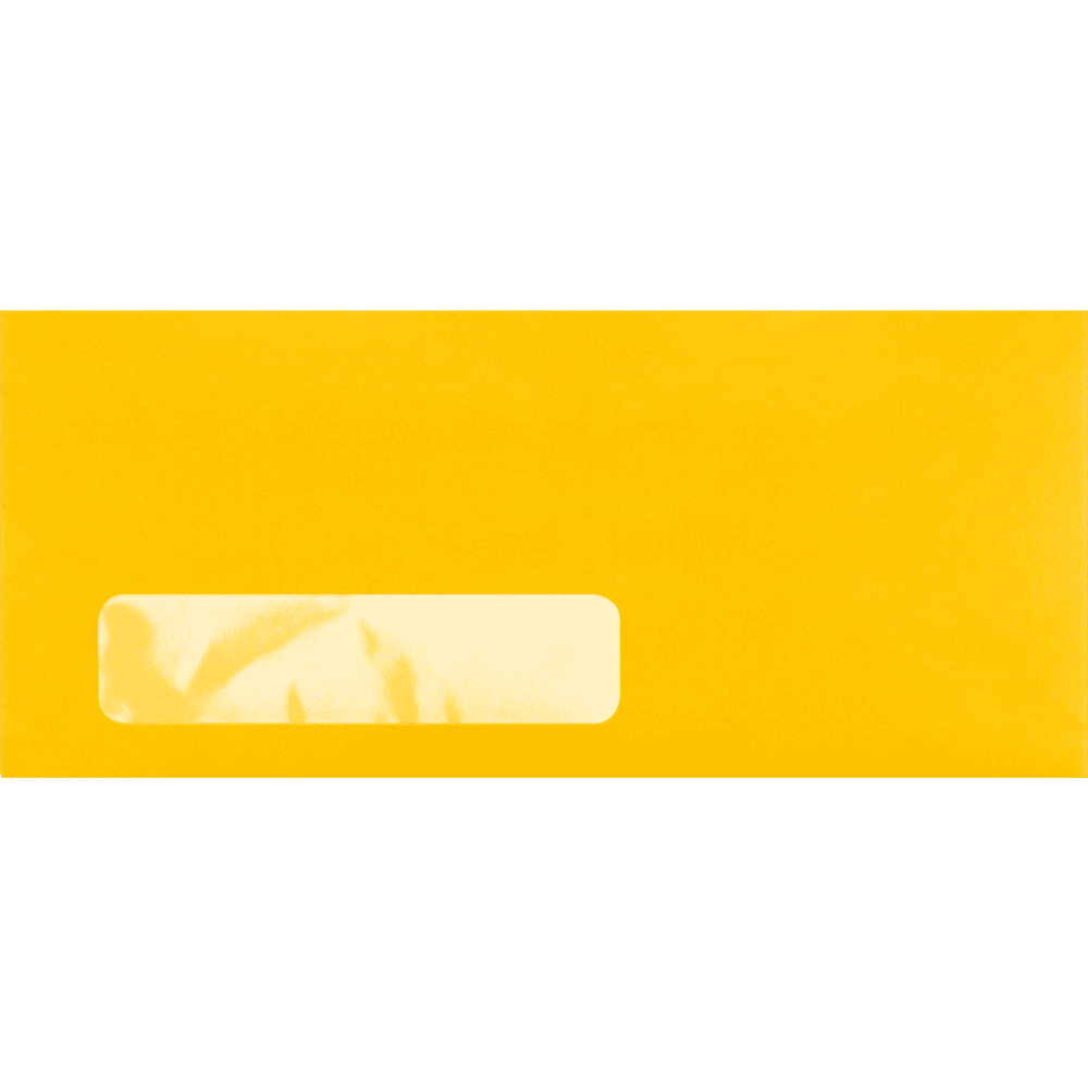 LUXPaper #10 Window Envelopes, 4 1/8 x 9 1/2, 80lb. Sunflower Yellow, 1,000 Pack,