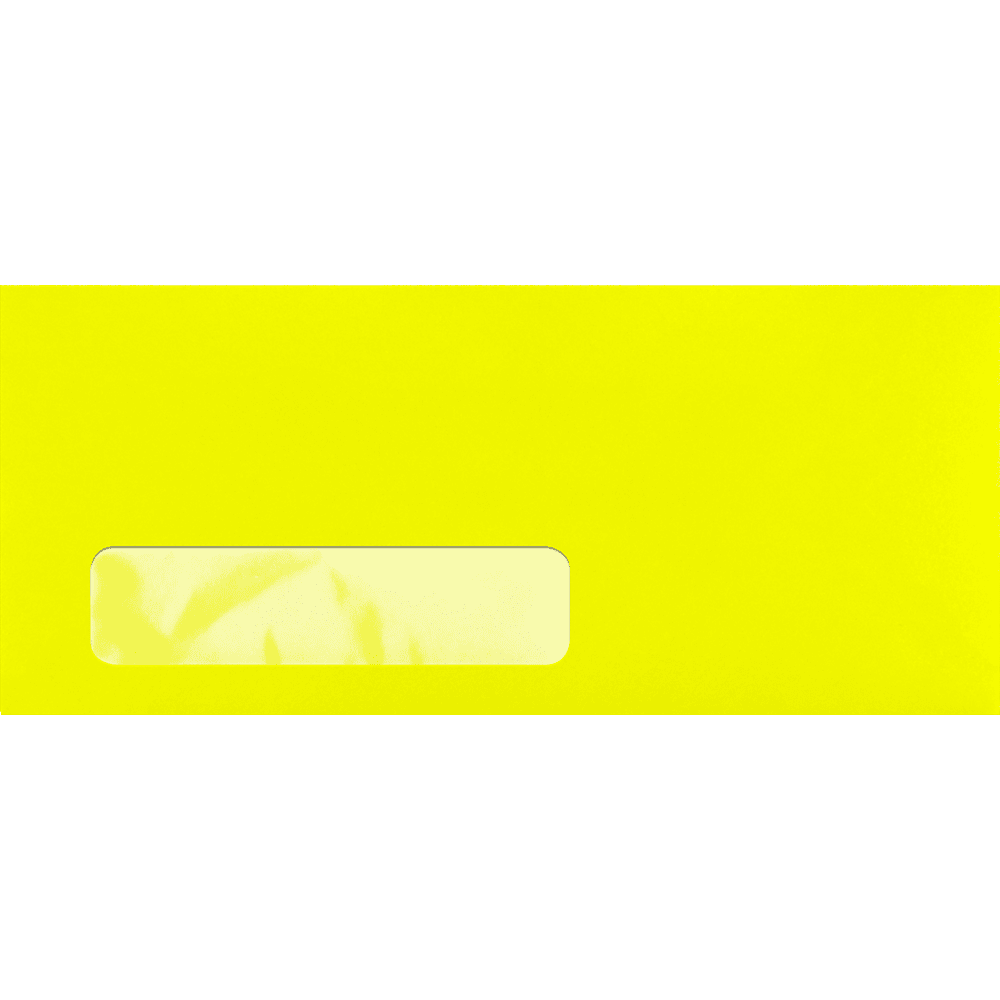 LUXPaper #10 Window Envelopes, 4 1/8 x 9 1/2, Electric Yellow, 50/Pack