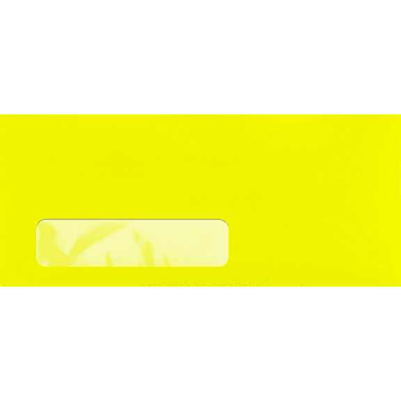 LUXPaper #10 Window Envelopes, 4 1/8 x 9 1/2, Electric Yellow, 50/Pack