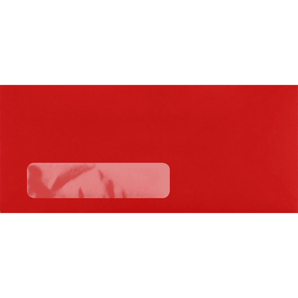 LUXPaper #10 Window Envelopes, 4 1/8 x 9 1/2, Ruby Red, 500/Pack