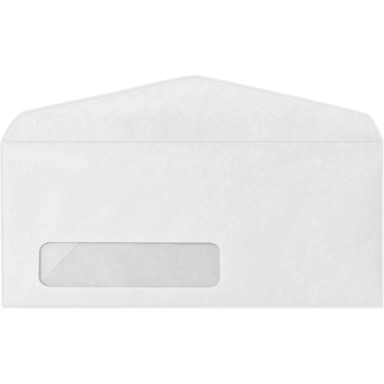 White Envelopes 10 LUXPaper #10 Window Bottom Flap Envelopes, 4 1/8 X 9 ...