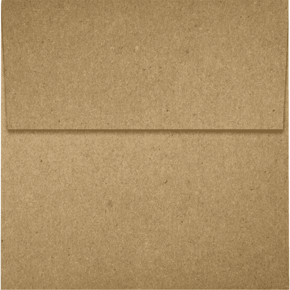 LUXPaper 4 x 4 Square Envelopes, 70 lb. Grocery Bag Brown, 50 Pack
