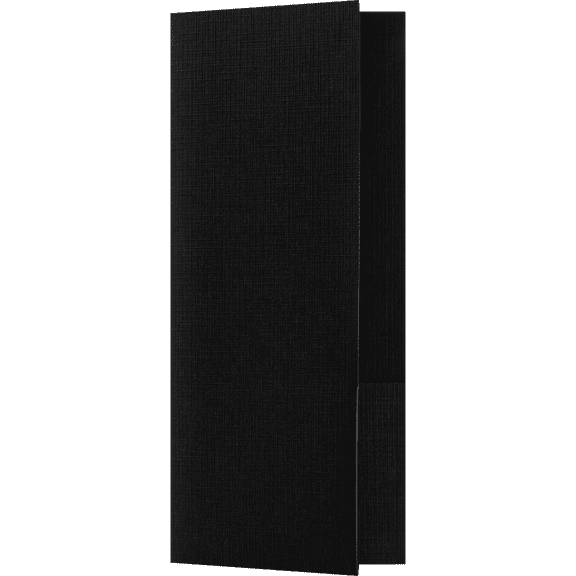 LUXPaper 4 x 9 Mini Two Pocket Folders, Black Linen, 10/Pack