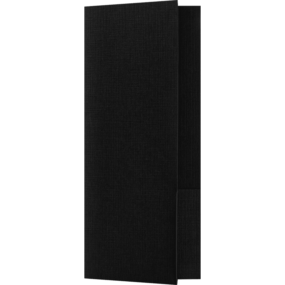 LUXPaper 4 x 9 Presentation Folders, Black Linen, 1000/Pack