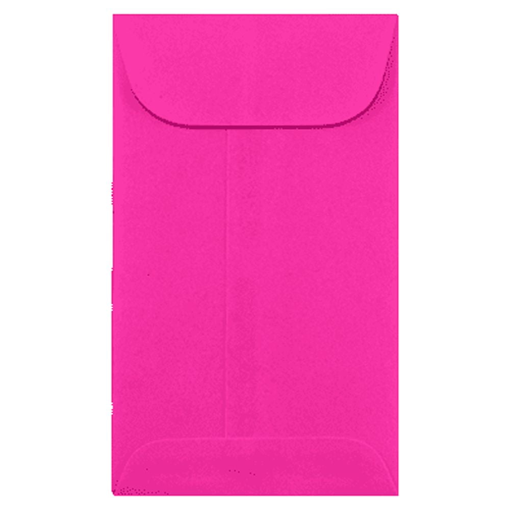 LUXPaper #5 1/2 Coin Envelopes, 24 lb. Bright Fuchsia Pink, 3 1/8 x 5 1/2, 1000 Pack