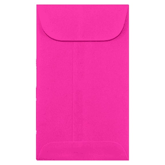 LUXPaper #5 1/2 Coin Envelopes, 24 lb. Bright Fuchsia Pink, 3 1/8 x 5 1/2, 500 Pack