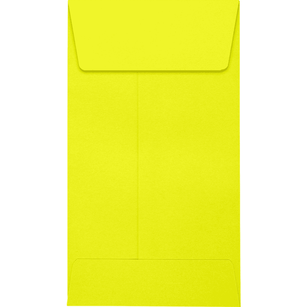 LUXPaper #5 1/2 Coin Envelopes, 80 lb. Citrus Green, 3 1/8 x 5 1/2, 50 Pack