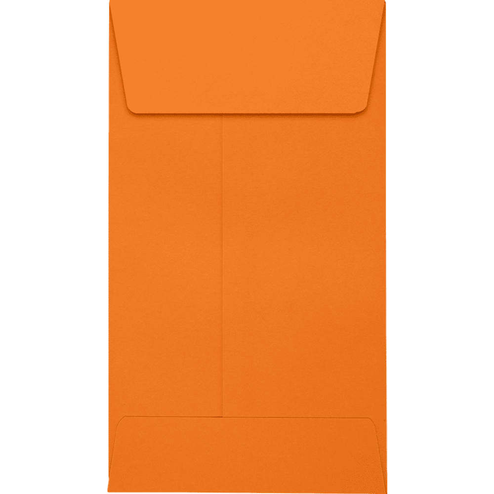 LUXPaper #5 1/2 Coin Envelopes, 80 lb. Mandarin Orange, 3 1/8 x 5 1/2, 250 Pack