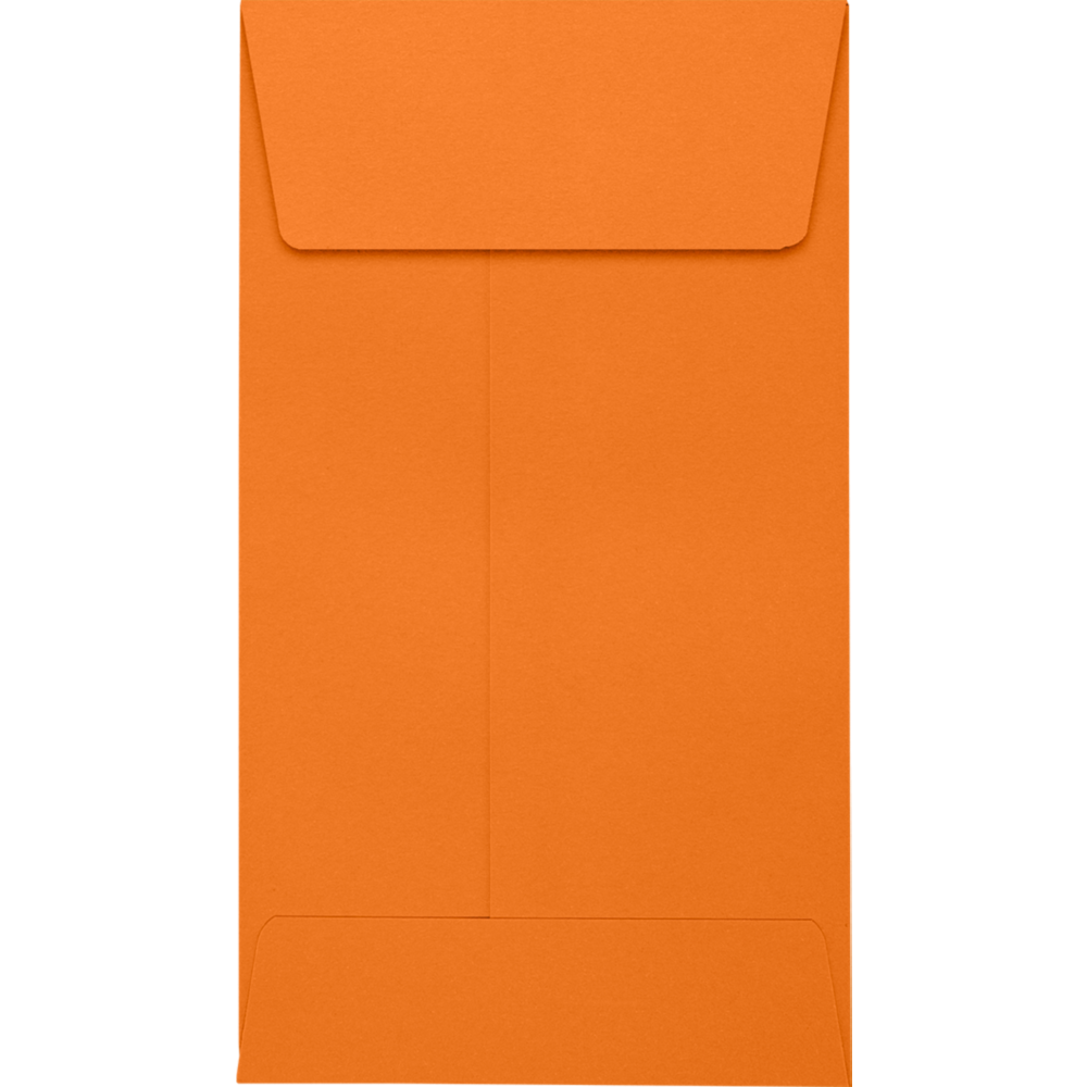 LUXPaper #5 1/2 Coin Envelopes, 80 lb. Mandarin Orange, 3 1/8 x 5 1/2, 500 Pack