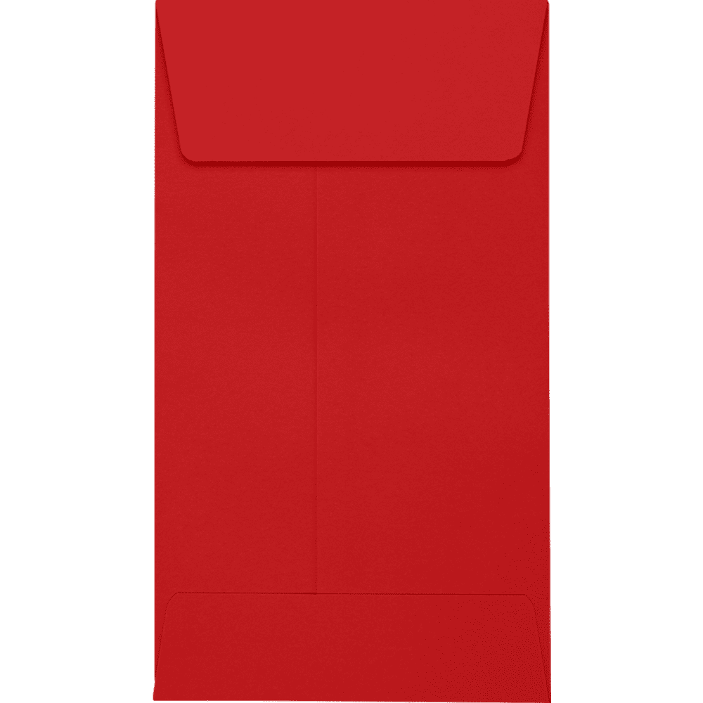 LUXPaper #5 1/2 Coin Envelopes, 80 lb. Ruby Red, 3 1/8 x 5 1/2, 1000 Pack