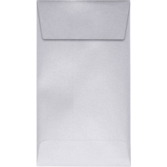 LUXPaper #5 1/2 Coin Envelopes, 80 lb. Silver Metallic, 3 1/8 x 5 1/2, 50 Pack