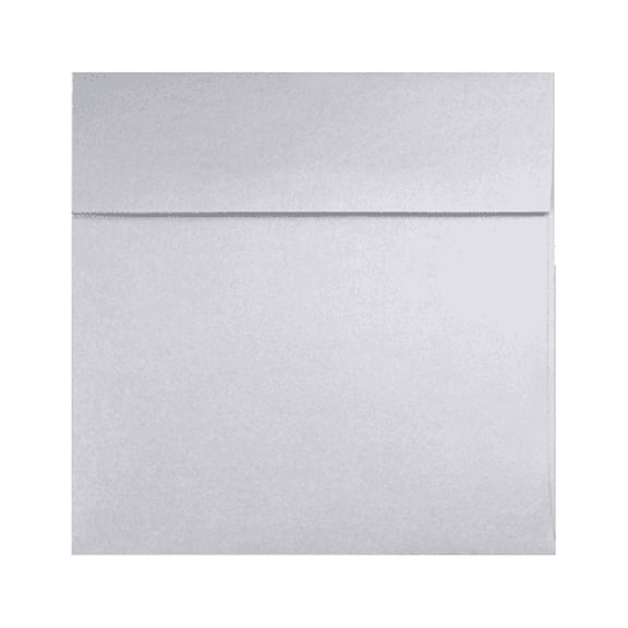 LUXPaper 5 1/4 x 5 1/4 Square Envelopes w/Peel & Press, Silver Metallic, 50/Pack