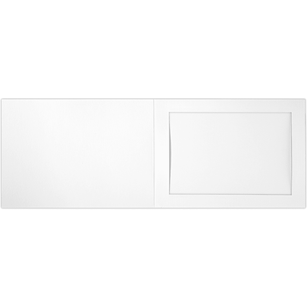 LUXPaper 5 x 7 Landscape Photo Holder, White Linen, 25/Pack