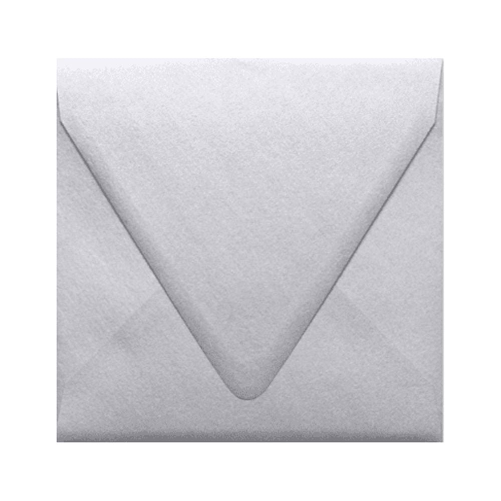 LUXPaper 6 1/2 x 6 1/2 Square Contour Flap Envelopes, Silver Metallic, 50/Pack