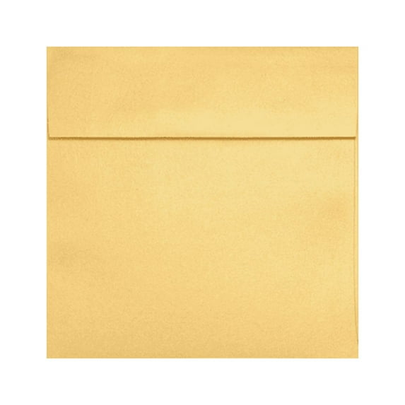LUXPaper 6 1/4 x 6 1/4 Square Envelopes with Peel & Press, Gold Metallic, 50/Pack