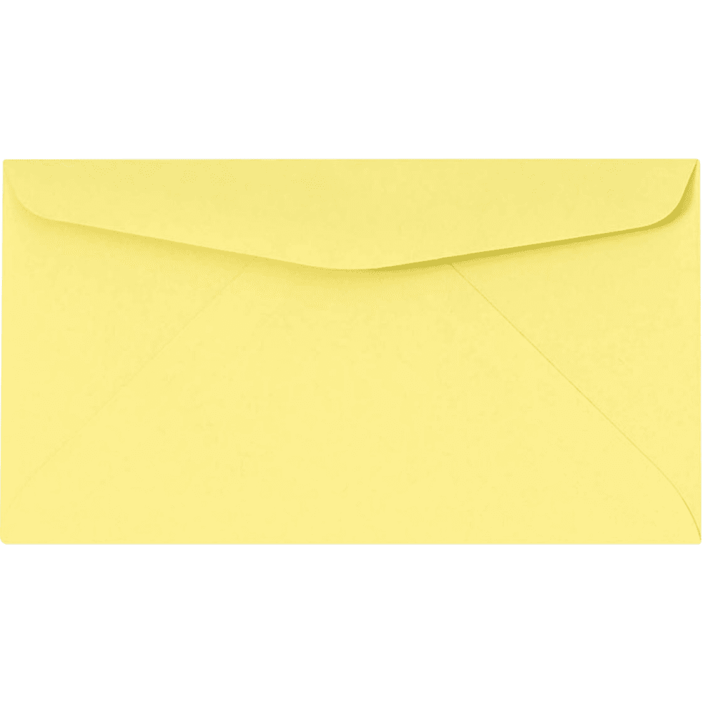 LUXPaper 6 3/4 Regular Envelopes, 3 5/8 x 6 1/2, Pastel Canary Yellow