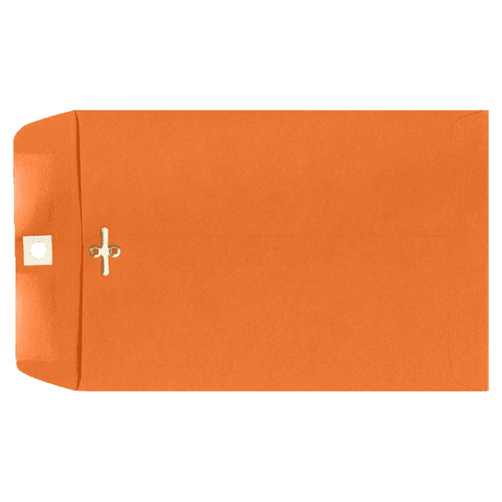 LUXPaper 6 x 9 Clasp Envelopes, Mandarin Orange, 250/Pack