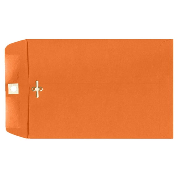 LUXPaper 6 x 9 Clasp Envelopes, Mandarin Orange, 50/Pack