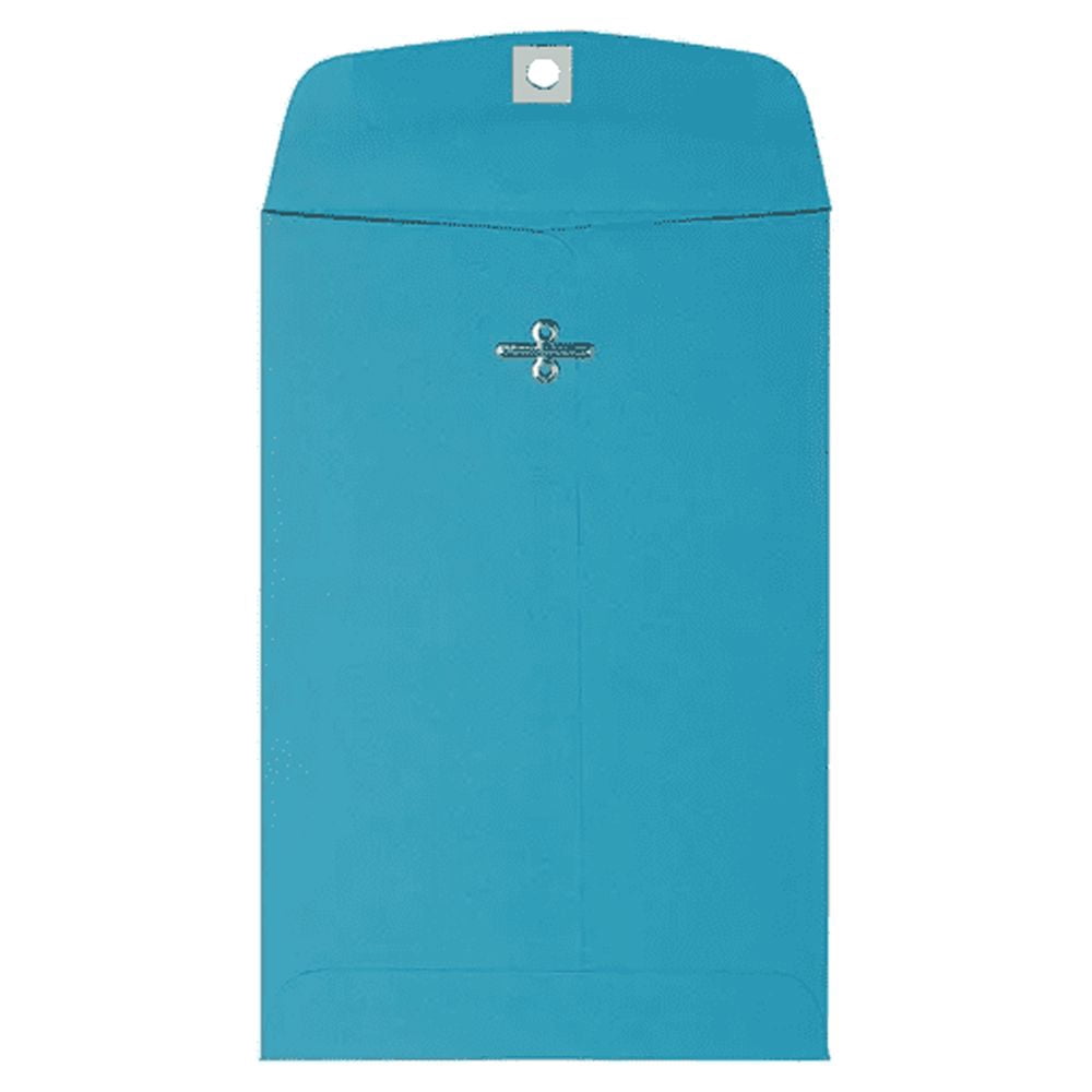 LUXPaper 6 x 9 Clasp Envelopes, Pool Blue, 100/Pack