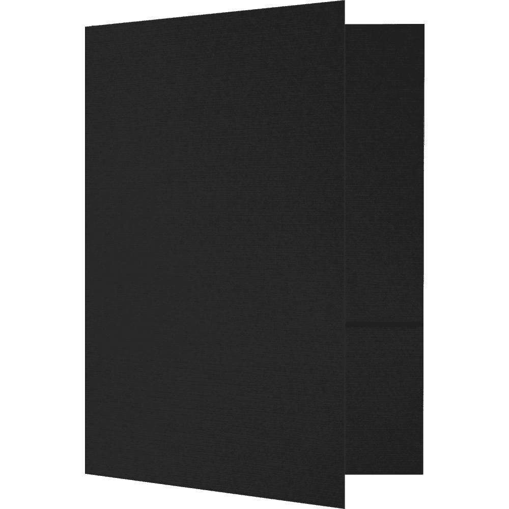 LUXPaper 6 x 9 Small Two Pocket Presentation Folders, Black Linen, 100/Pack