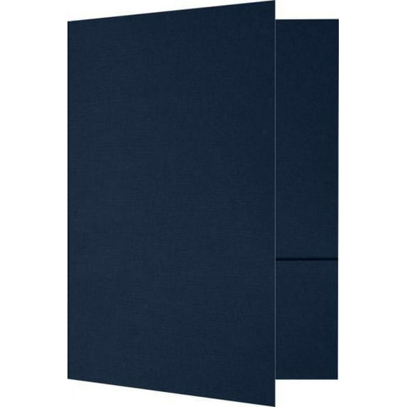 LUXPaper 6 x 9 Small Two Pocket Presentation Folders, Nautical Blue Linen, 50/Pack