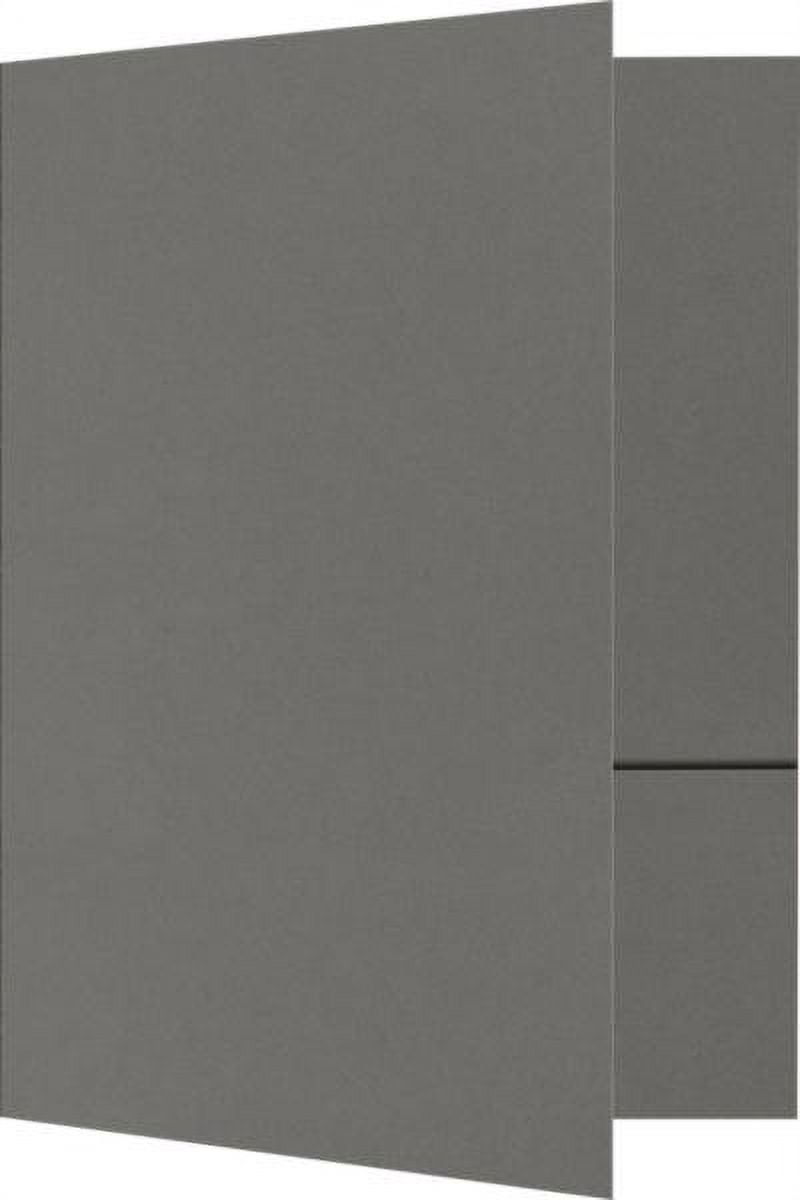 LUXPaper 6 x 9 Small Two Pocket Presentation Folders, Smoke, 100/Pack