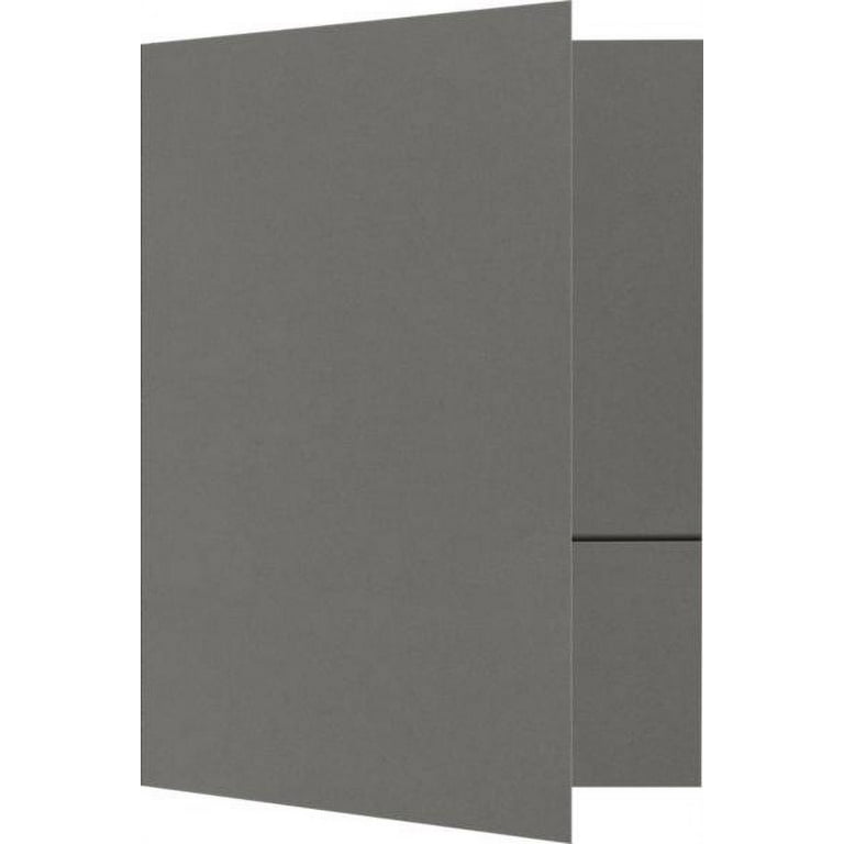 LUXPaper 6 x 9 Small Two Pocket Presentation Folders, Smoke, 25
