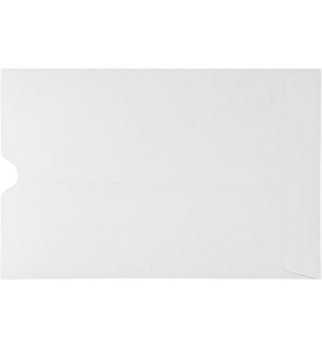 LUXPaper 6 x 9 Thumbcut Open End Envelopes, White, 50/Pack