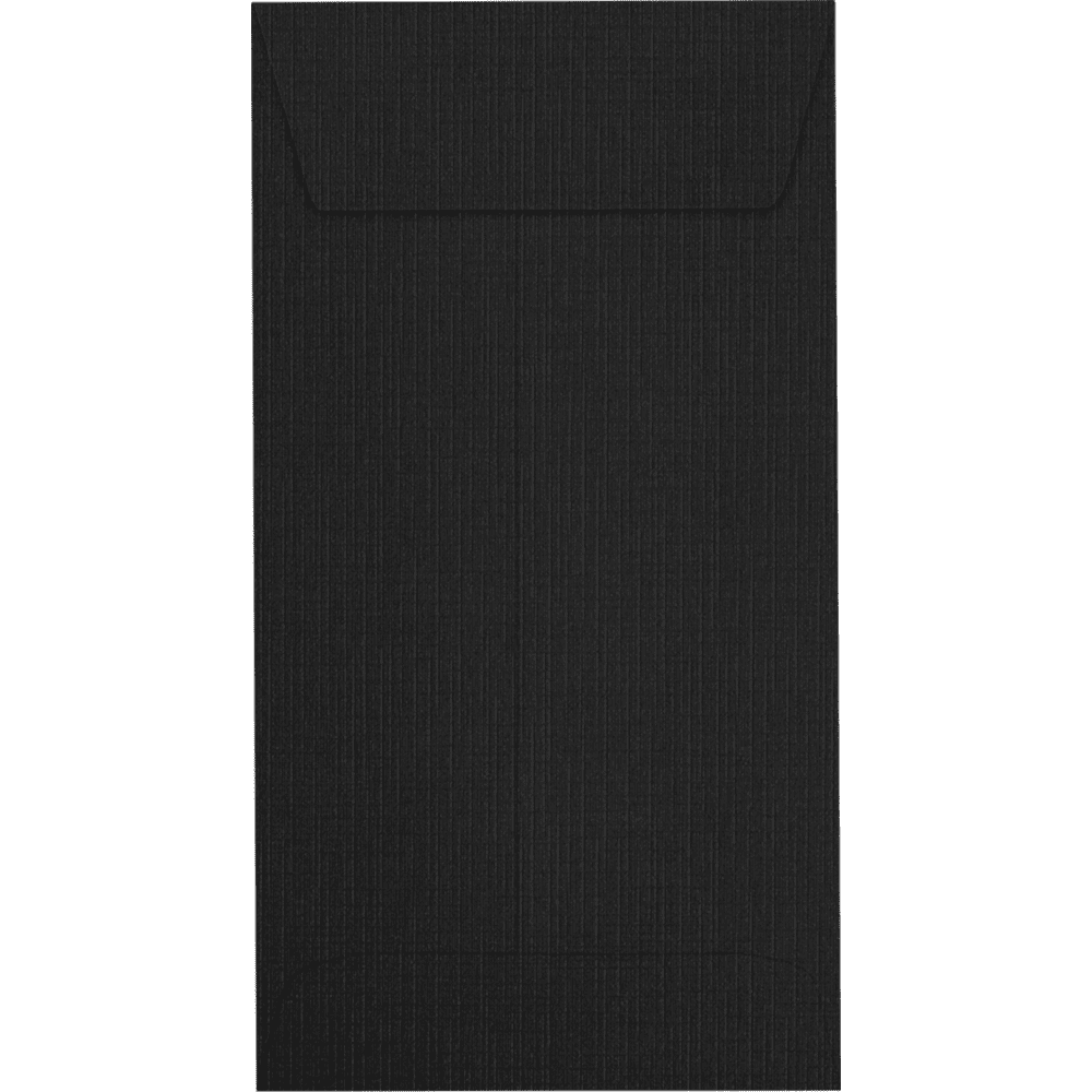 LUXPaper #7 Coin Envelopes, 3 1/2 x 6 1/2, Black Linen, 50/Pack