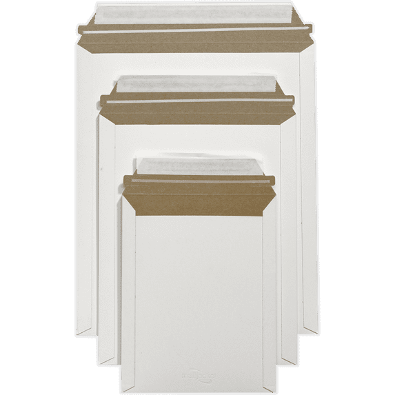 LUXPaper 7 x 9 Paperboard Mailers, White, 100/Pack
