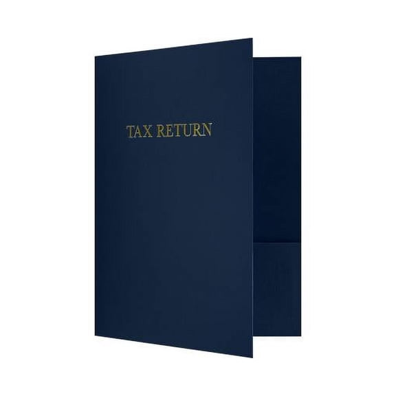 LUXPaper 9 X 12 Presentation Tax Folder, Nautical Blue Linen, 100/Pack