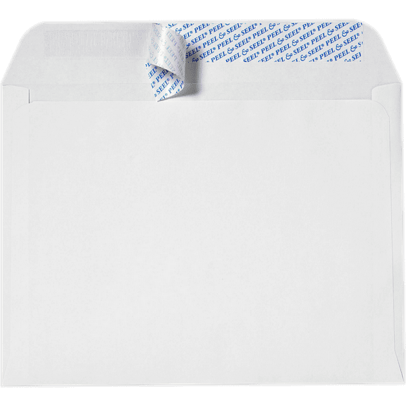LUXPaper 9 x 12 Booklet Envelopes with Peel & Seal Closure, White, 50/Pack