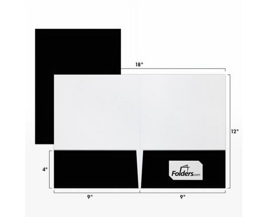 LUXPaper 9 x 12 Presentation Folder, Black Gloss, 50/Pack