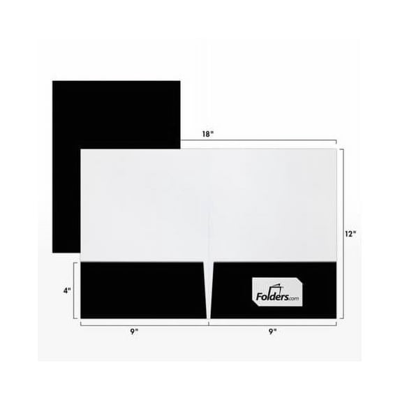 LUXPaper 9 x 12 Presentation Folder, Black Gloss, 50/Pack